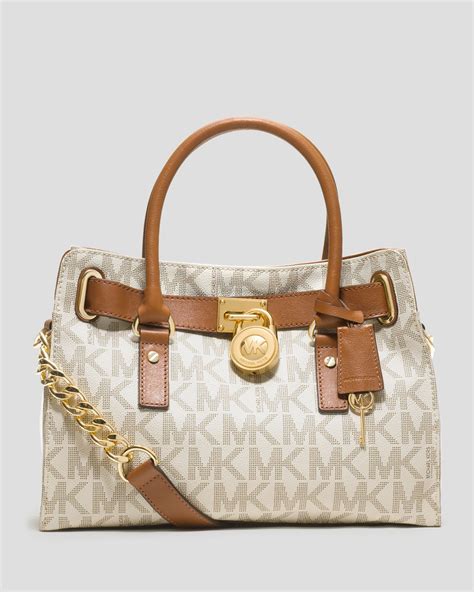 michael kors white hamilton east westlogo bag|Michael Kors handbags.